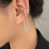 Advanced small design chain with tassels, long ear clips, trend of season, no pierced ears