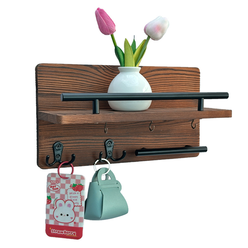 Amazon sala de estar colgante de madera pared colgante de pared estante de almacenamiento colgante de llaves de puerta de entrada marco de madera