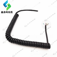 PU彈簧線6芯0.3平方線徑6.0mm屏蔽伸縮電線信號控制螺旋線