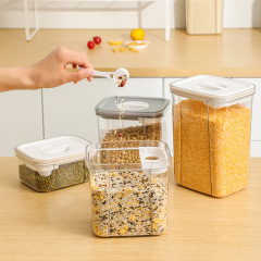 新型四角いスプーン付き密封缶ペット猫食糧防湿収納缶五穀雑穀保冷箱貯蔵粉ミルク缶