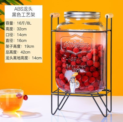 Entrega de 48 horas en nombre de la botella de vino de vidrio para el hogar con grifo, botella de agua fría, barril de bebidas propias, barril de cerveza, contenido de té de frutas