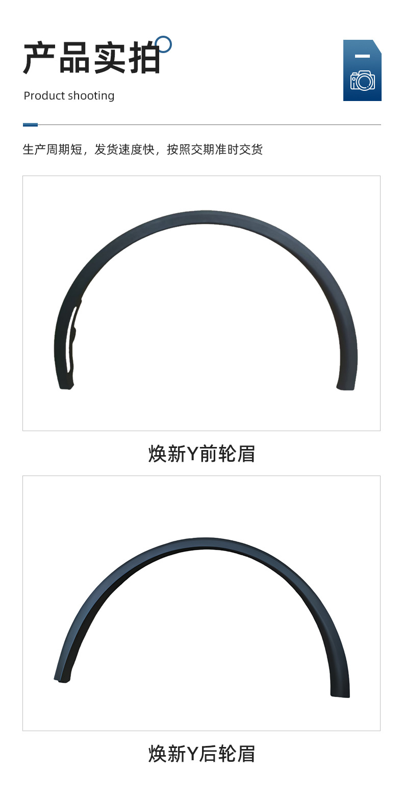 Suitable for Tesla 2025 New Model Y Wheel Arches, Front and Rear Fender Trim Strips Made of Abs Material