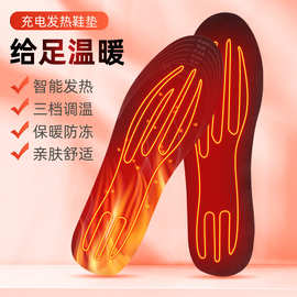 外贸发热鞋垫 USB充电智能电加热鞋垫可裁剪暖脚宝学生暖足贴批发