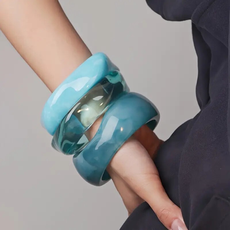 Cross-Border Xiyin Irregular Geometric Round Resin Bracelet 2025 New Fashion Simple Versatile Acrylic Bracelet Cross-Border Xiyin Irregular Geometric Round Resin Bracelet 2025 New Fashion Simple Versatile Acrylic Bracelet