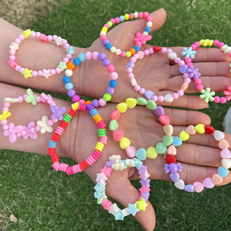 Children's Bracelet Colorful Acrylic Beads Girls Cute Plastic Pearl Beads Colorful Beads Bracelet Flower Bracelet Children's Bracelet Colorful Acrylic Beads Girls Cute Plastic Pearl Beads Colorful Beads Bracelet Flower Bracelet