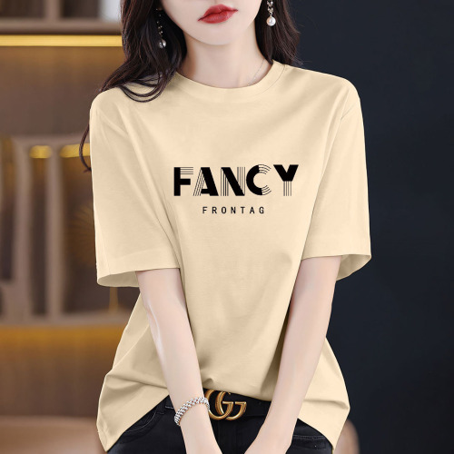 High-end Fashion 2025 New Arrival 100% Cotton Short Sleeve T-Shirt for Women Bestselling Loose Fit Versatile Anko Red Top Trendy