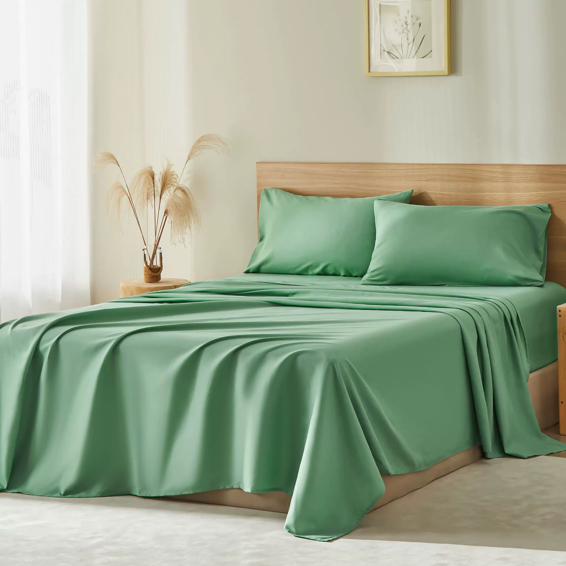 Постельный комплект из микрофибры 90 г, 4 предмета, глубокий карман, роскошный комплект для кровати, Amazon