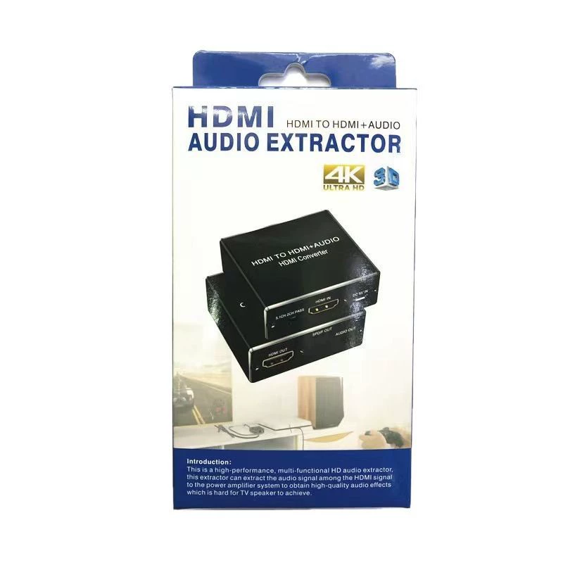 4KHDMI аудио стерео извлечение разделитель декодер HDMI to HDMI оптоволокон SDPIF3.5
