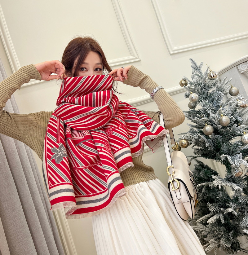 Bufanda de imitación cachemir para mujer chal cálido de invierno_voghion.com