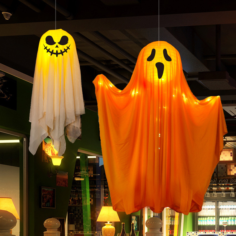 国境を越えたハロウィンの幽霊吊り下げランタン、光るランタン、吊り下げ飾り、ハロウィン小道具、パーティー装飾用品|undefined