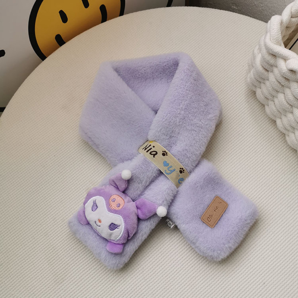 Cartoon purple scarf