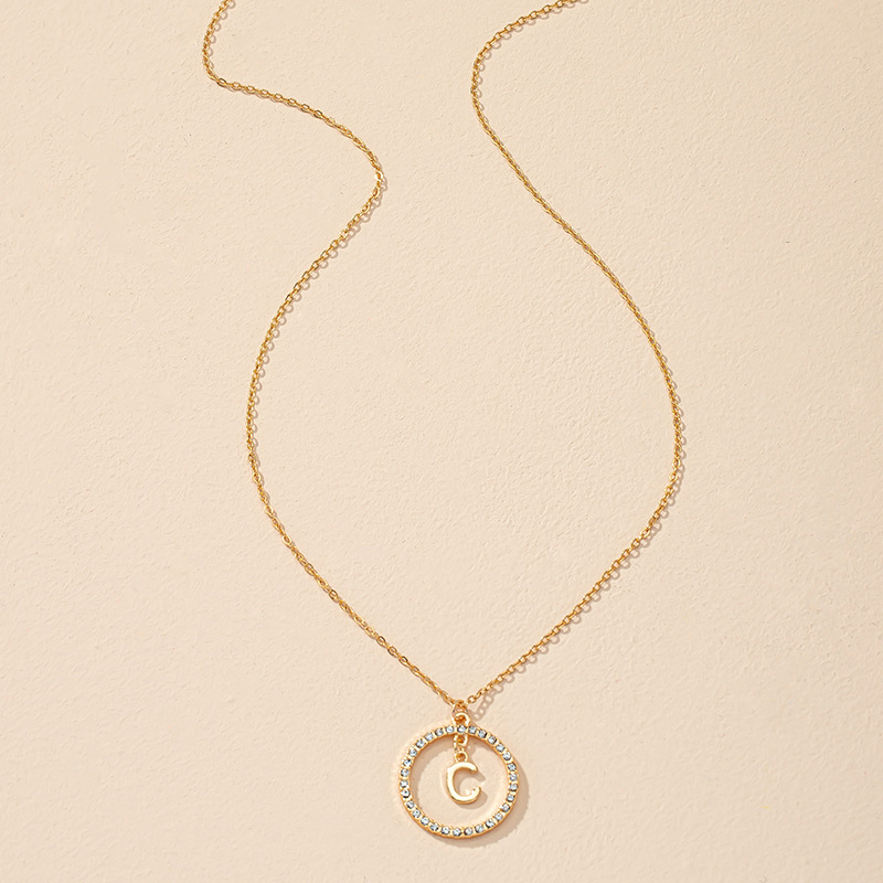 European and American diamond letter necklace niche design jewelry female