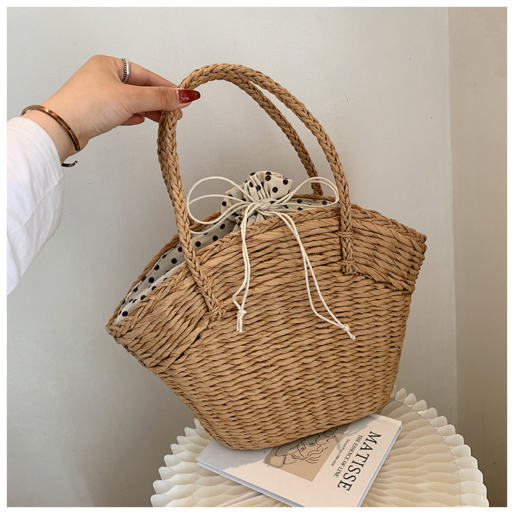 Fashion New Woven Vacation Rattan Beach Straw Large Capacity Shoulder Handbag display picture 2