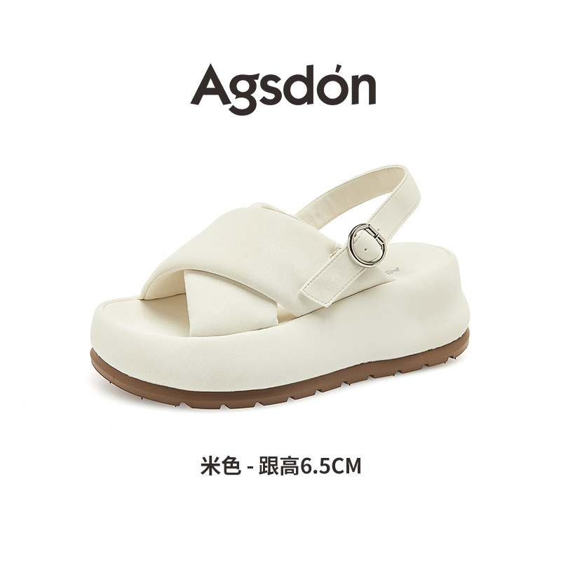 Sandalias Augu Shiden de suela gruesa para mujer, nuevo estilo primavera 2026, suela blanda, modernas, cómodas, pantuflas deportivas casuales.