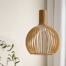 现代中式客厅卧室木艺创意鸟笼餐厅榻榻米实木灯单头日式木质灯具