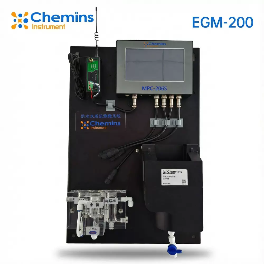 智能控制器实时监测余氯电导率浊度溶解氧等参数供水水质测微系统