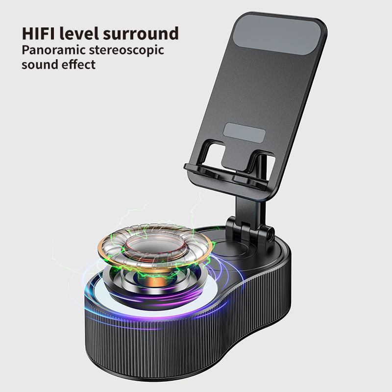 Induction Mobile Phone Stand Audio Home Smart Wireless Bluetooth Speaker Office Vertical Tablet Stand 5-in -1