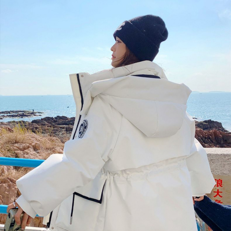 Winter small keep warm elite trench coat with hood with down