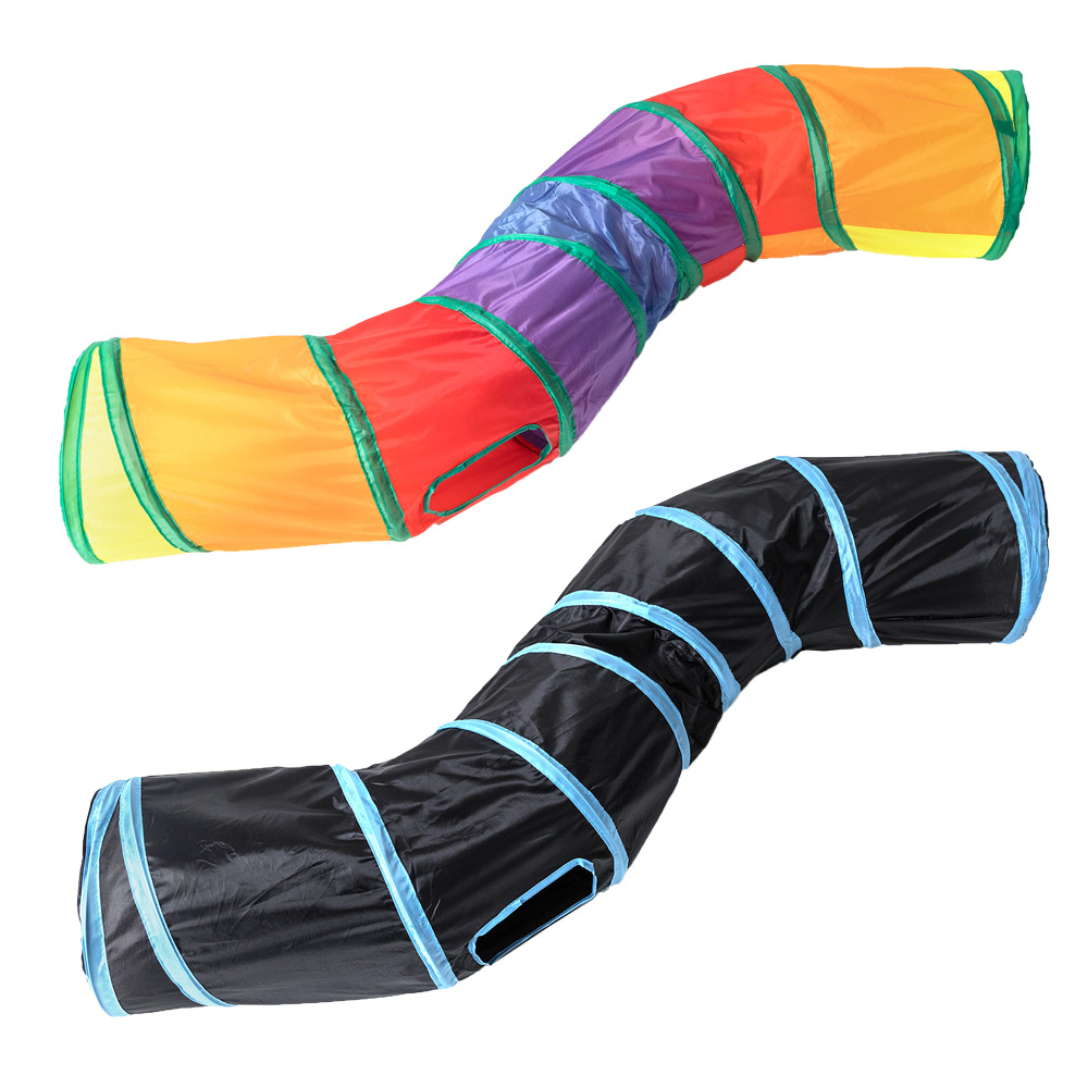 크로스 국경 애완 동물 장난감 재고 공장 S 통 고양이 놀이 채널 접이식 무지개 새끼 고양이 활주로 용품