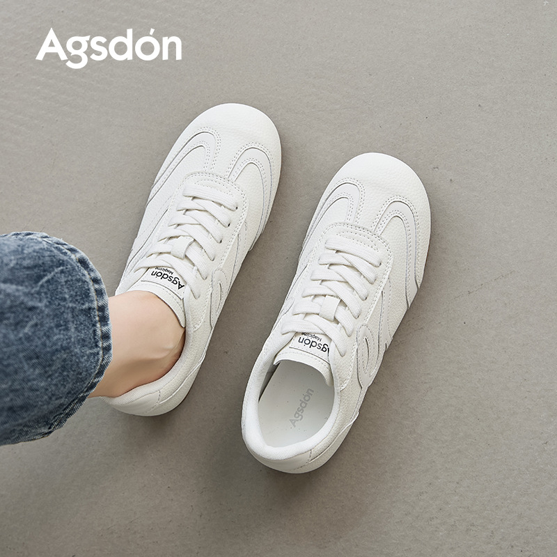 Augu Lion Dengde zapatos de entrenamiento para mujeres 2025 nuevos zapatos blancos planos de otoño para estudiantes zapatos deportivos casuales Gump skate