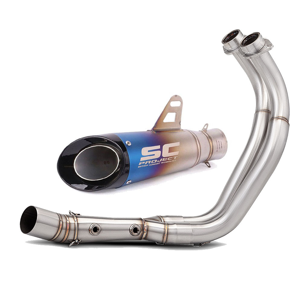 Yamaha MT-07 XSR700 14-25 Motorcycle Modified Exhaust Pipe Front Section MT07 Exhaust Pipe Tail Tip