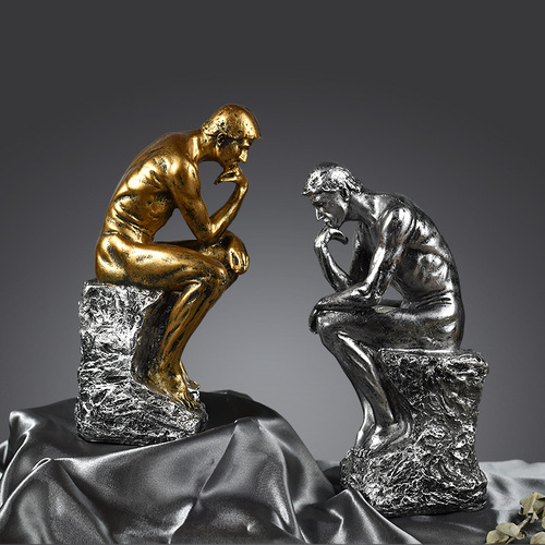 Thinker resin statue abstract figure sculpture art crafts ornaments home desktop wine cabinet window display