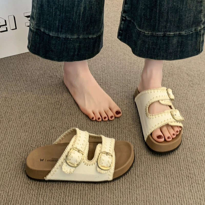 Женские летние пляжные шлепанцы Birkenstock на толстой подошве, новинка 2025 года, высокая мода, повседневный стиль