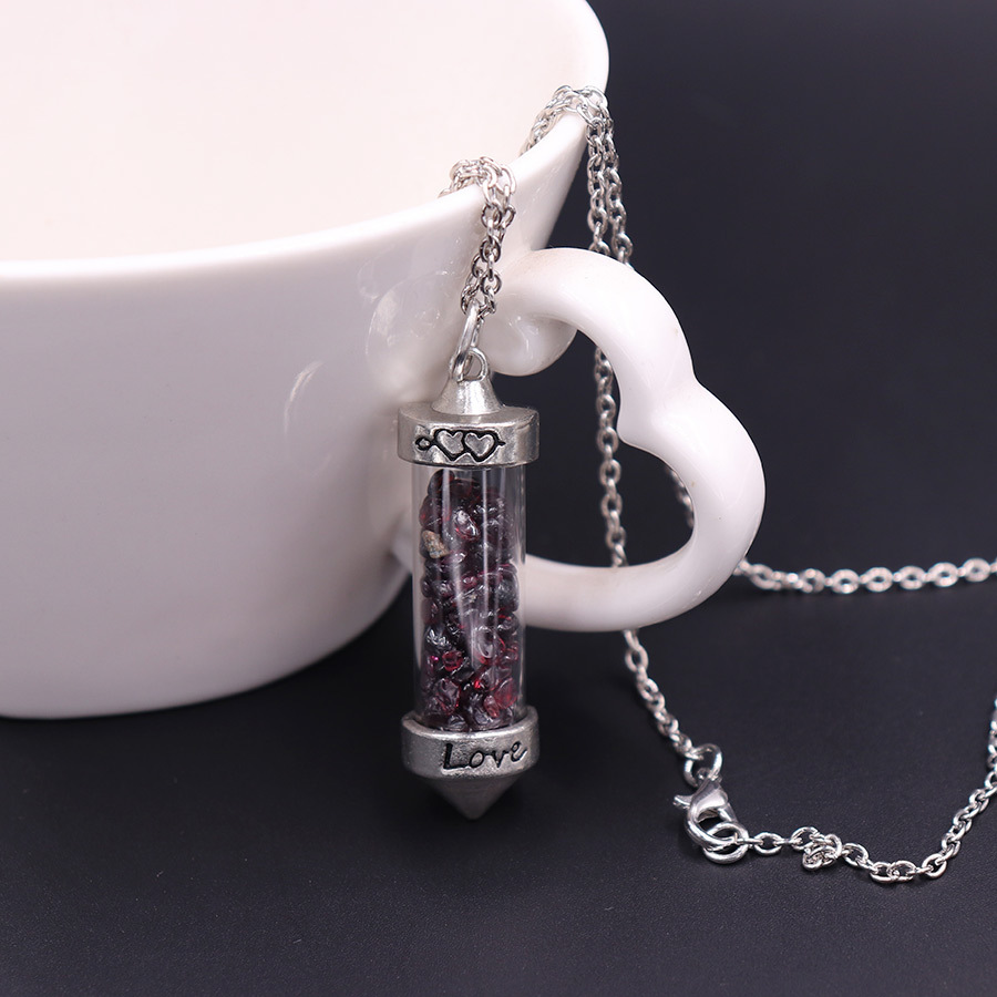 Nuevo collar largo de cristal con doble punta cónica y piedras trituradas, estilo corazón, amor, pareja, cadena para suéter, venta al por mayor image 17
