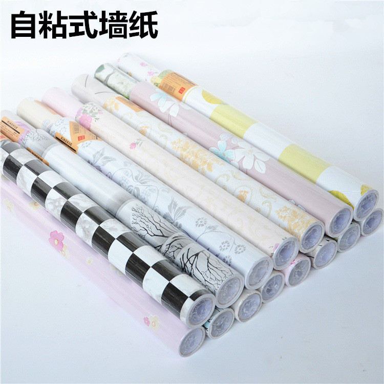 9.9 yuan wallpaper PVC home bedroom bedroom self -stick wall shelf…