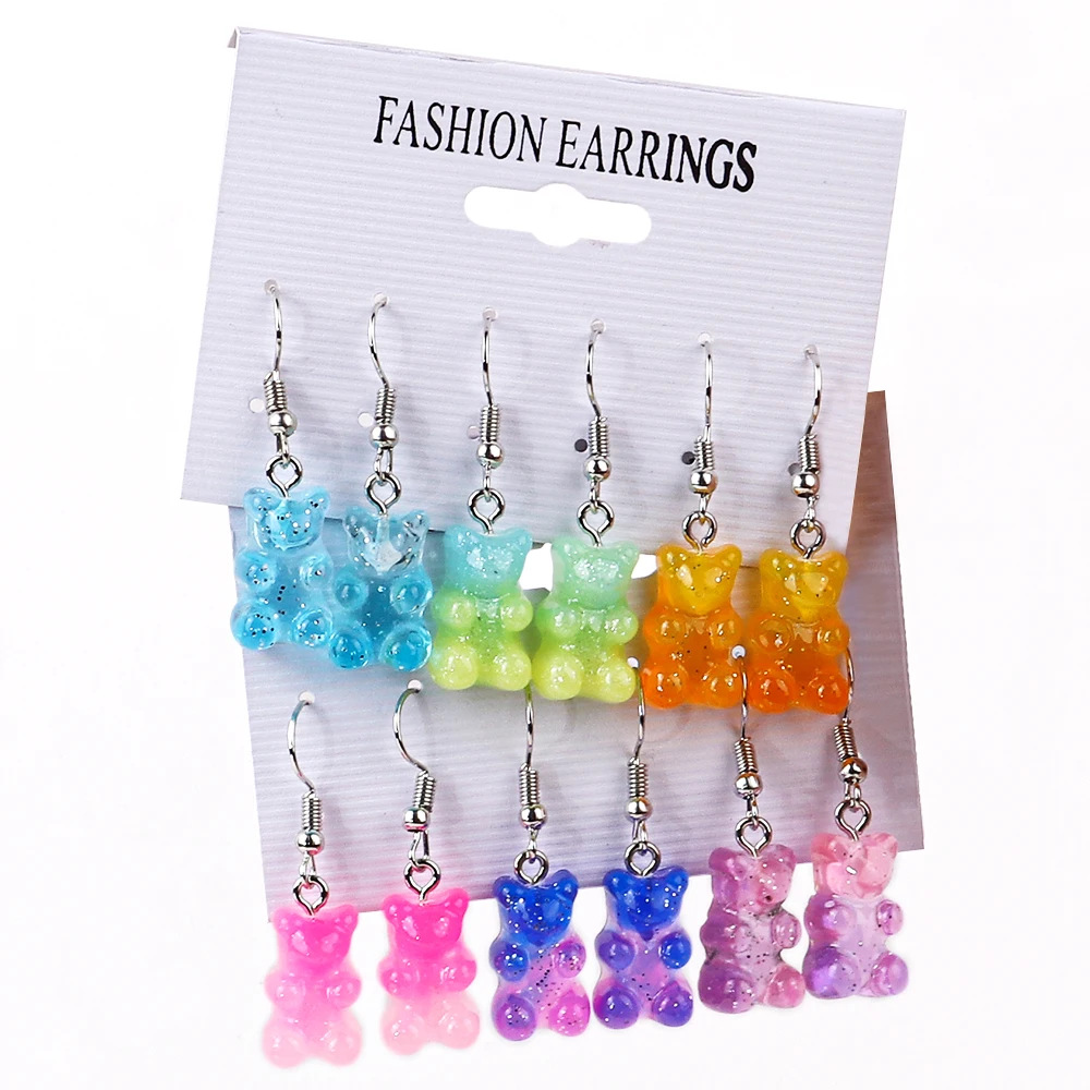 cartoon transparent cute creative earrings