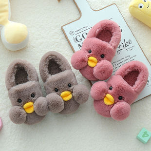Children's Cotton Shoes Boys and Girls Cartoon Warm Baby Indoor Home Shoes 2-9 Years Old Children Bag Heel Cotton Slippers Winter