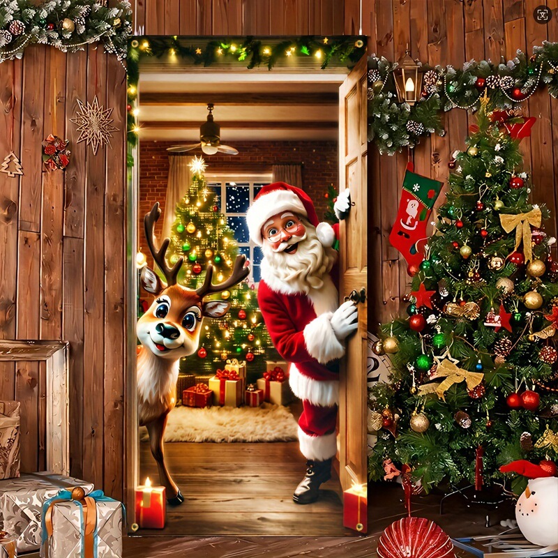 Amazon ベストセラー クリスマス ドア カバー クリスマス 2D ドア バナー パーティー パーティー デコレーション バナー|undefined