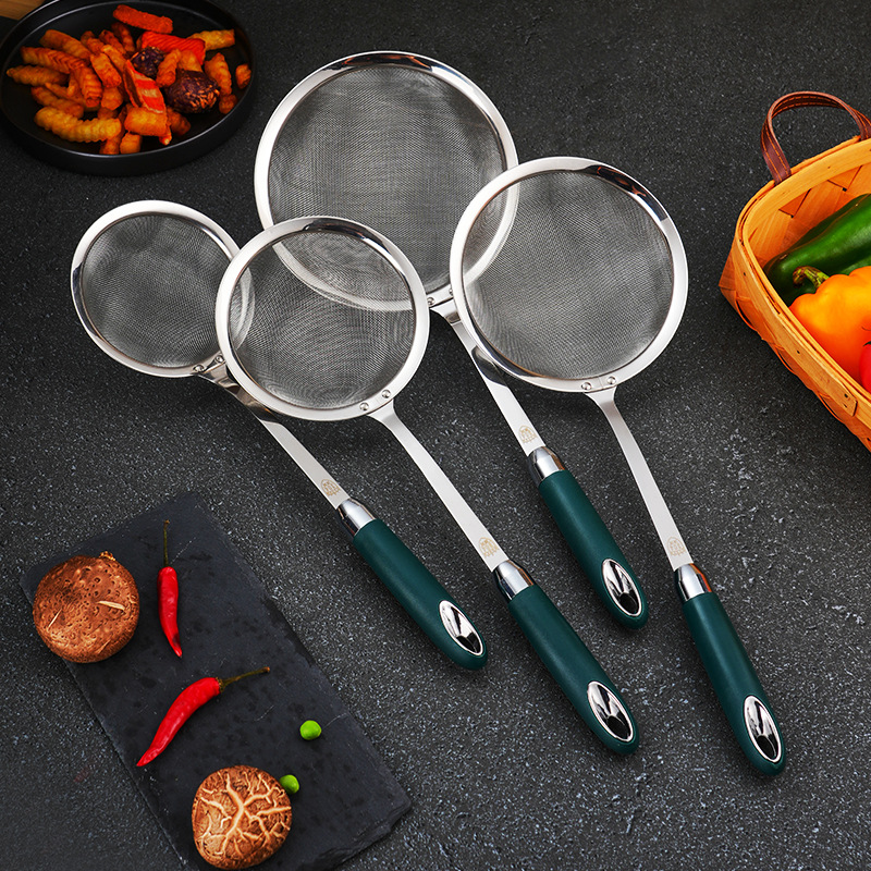 Colador de cocina de acero inoxidable, filtro de harina, fideos para el hogar, albóndigas, criba de red para freír, leche de soja, filtro de jugo, colador