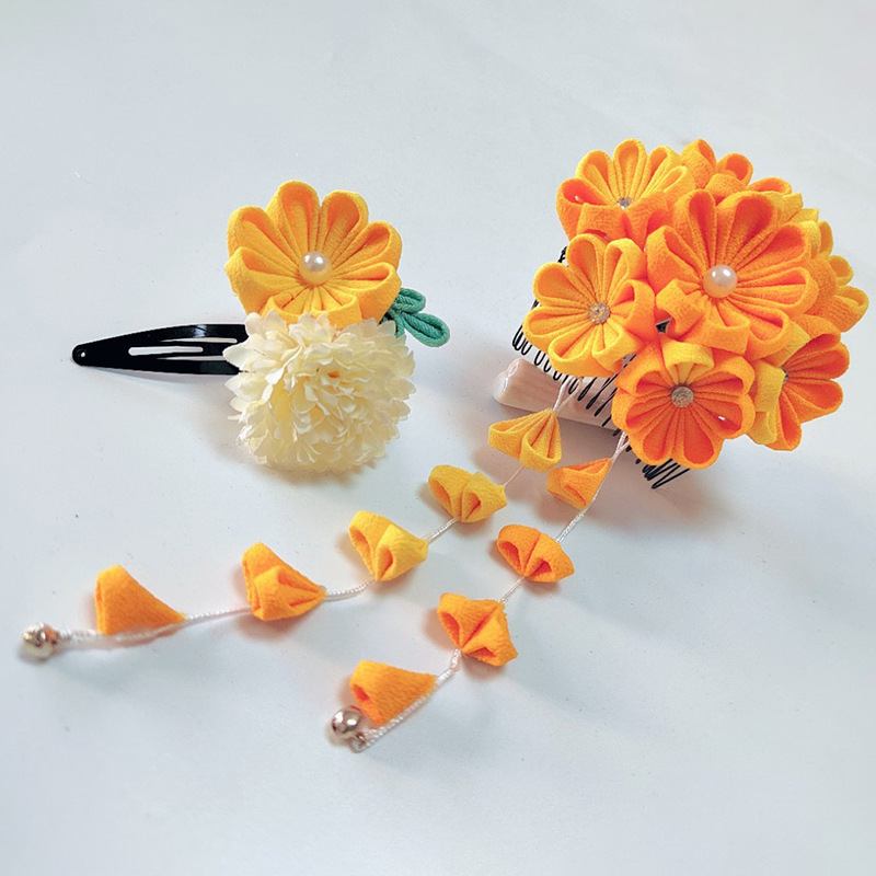 Custom Hair Accessories, Finely Crafted Hairpins, Crepe Yarn Tassels, Japanese-Style Tassels, Kimono Dresses, Factory Supply of Cheongsam Hairpins