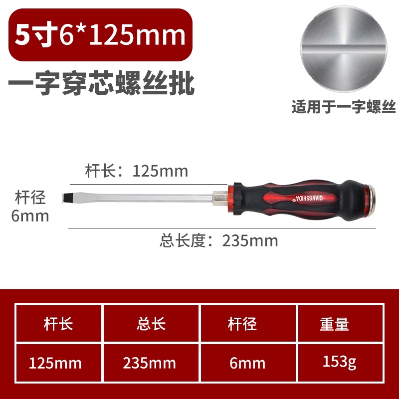 Un destornillador de 5 pulgadas (espeso de varilla 6 mm)