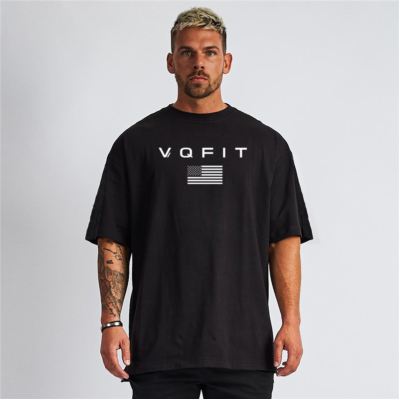 Sports Short-Sleeved Men's T-Shirt Heavyweight Large Size Loose Fitness Training Muscle Ironing Summer Thin Ins Super Trendy Brand