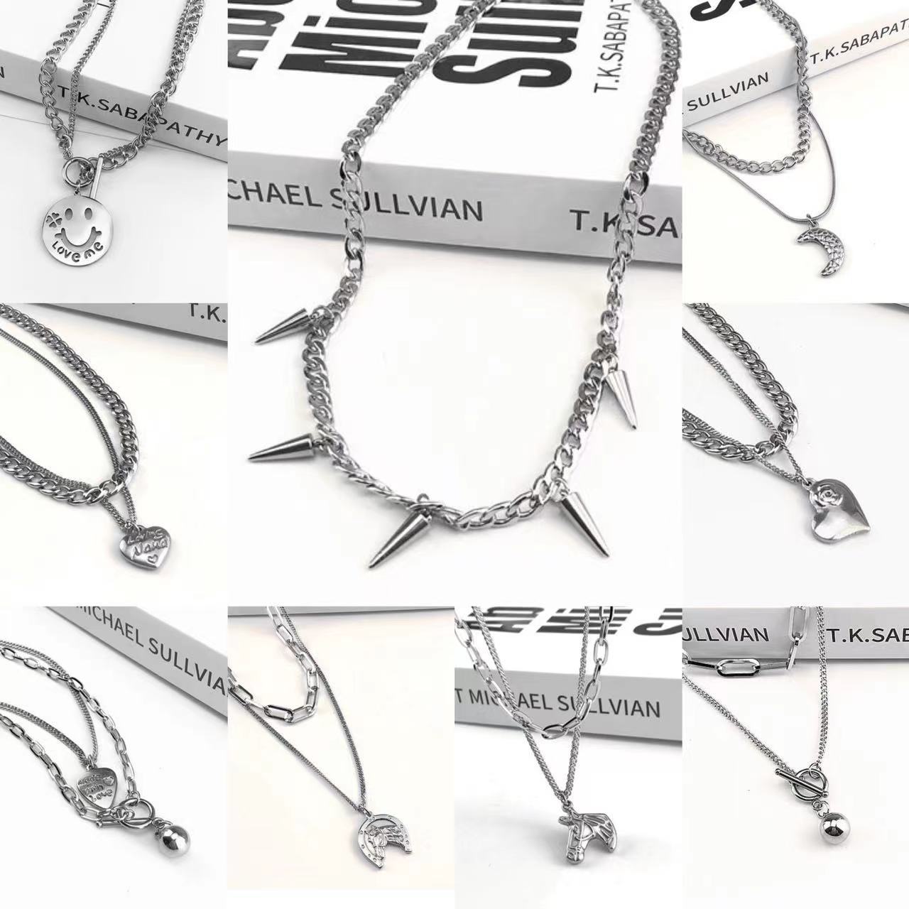 Collana in titanio carina, dolce e fresca, felpa con cappuccio di lusso leggera da donna con clavicola, catena per maglioni, gioielli in acciaio inossidabile,_voghion.com
