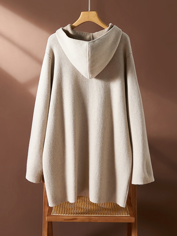 Demi-season hoody, cardigan, long cashmere sweater, oversize, mid-length 3