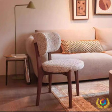 椅法式复古奶油风不带扶手餐椅客厅单椅轻奢欧式实木餐椅