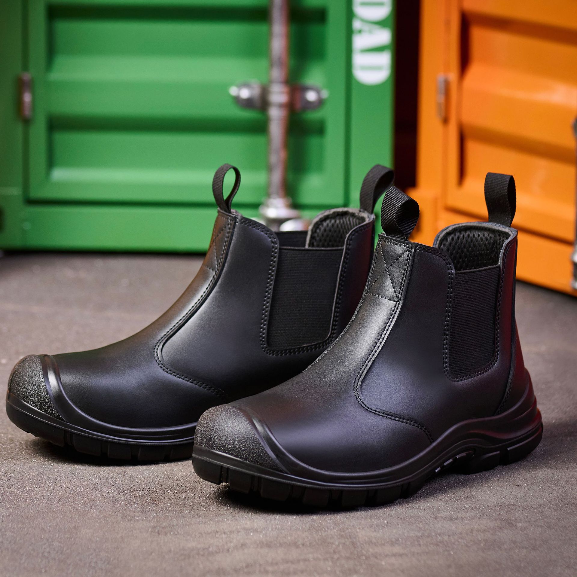 Men Special Work Shoes Men's Steel Toe Breathable Slip-On Safety Casual Fashion Work Shoes_vogvips.com