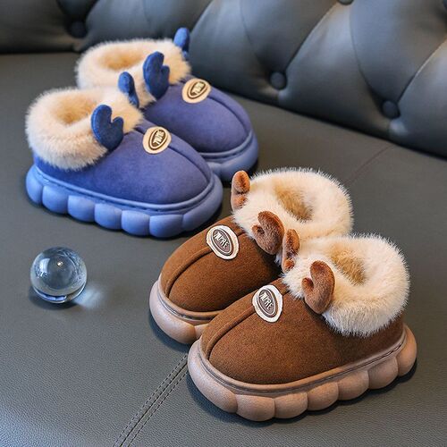 Children's winter cotton shoes, unisex new cartoon warm anti-slip home and outdoor baby cotton shoes