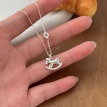 韩国韩版持恒S925纯银马上有钱项链女爆闪轻奢时尚高级感锁骨链潮