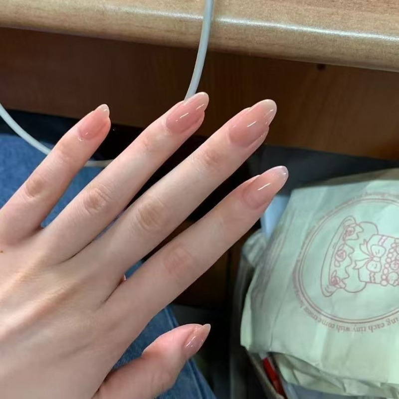 Student Natural Short Oval Manjusaka Huai Fei Patch Wearable Nail Polish Finished Product Touches the Face to Show Whitening Nude Manicure Removable Student Natural Short Oval Manjusaka Huai Fei Patch Wearable Nail Polish Finished Product Touches the Face to Show Whitening Nude Manicure Removable