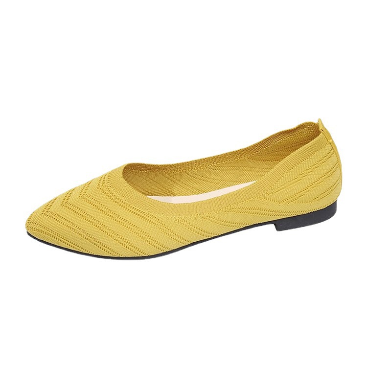 Zapatos de mujer transpirables zapatos casuales de mujer de punto zapatos de mujer grandes zapatos de moda de punta zapatos de una sola pie ligero zapatos de hombre