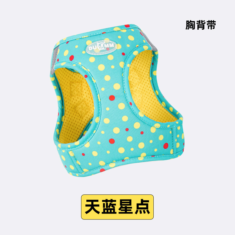 QC 블루 웨이브 도트 싱글 가슴과 등
