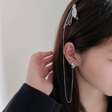 月光石耳環發夾組合流蘇小眾設計感百搭ins風高級感耳飾發飾女