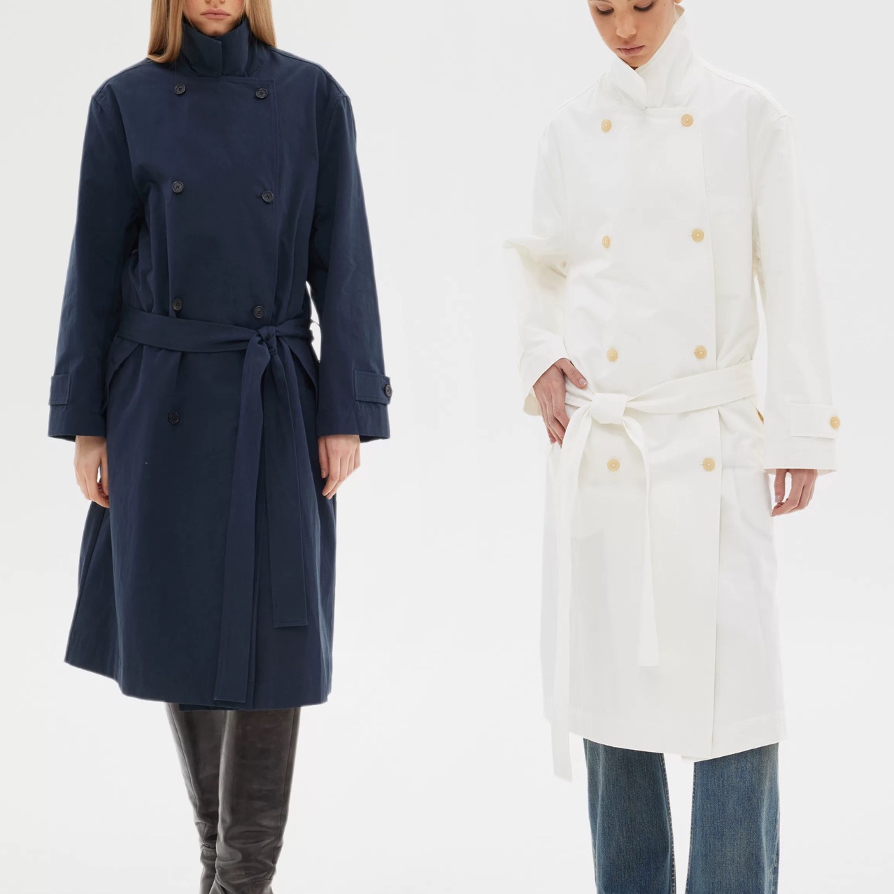 In Stock Alright High-Density Twill Pure Cotton Double-Breasted Wide-Fit Long Trench Coat