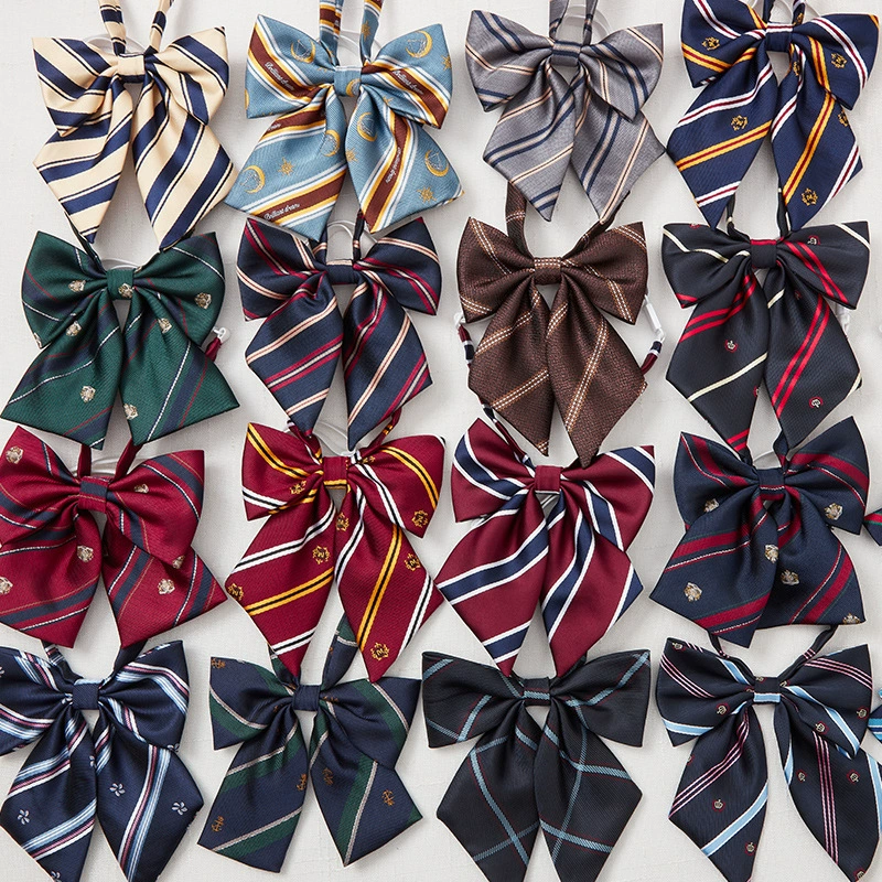 Jk униформа галстук-бабочка женский корень перья сплошной цвет японский скошенный плоский угол