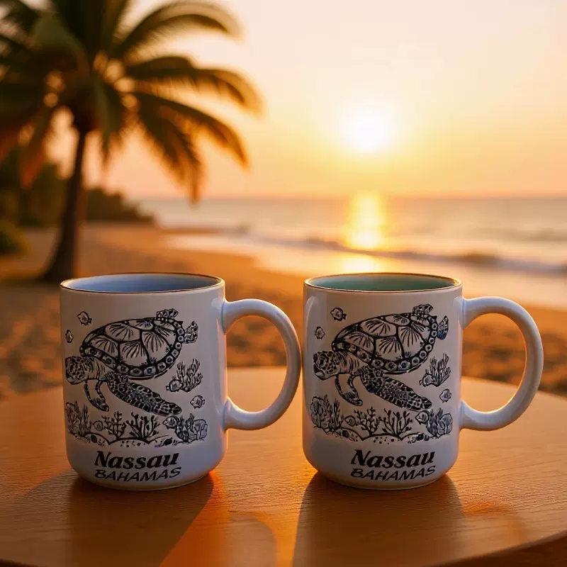 定制创意反应釉景点海洋系列手绘纪念礼品马克杯咖啡早餐陶瓷杯