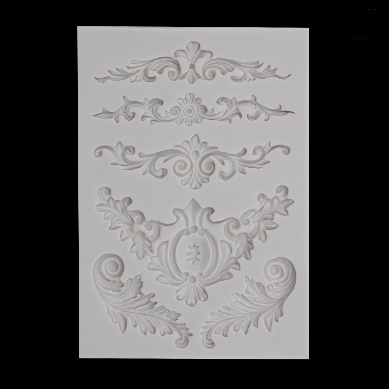 DIY decoración de la torta vendimia del cordón flor Vine Palacio alivio Totem forma fondant silicona molde arcilla chocolate